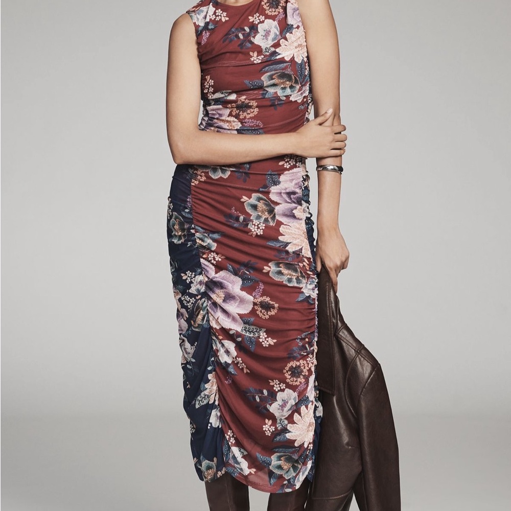 Farm Rio x Anthropologie sleeveless mesh midi Dress